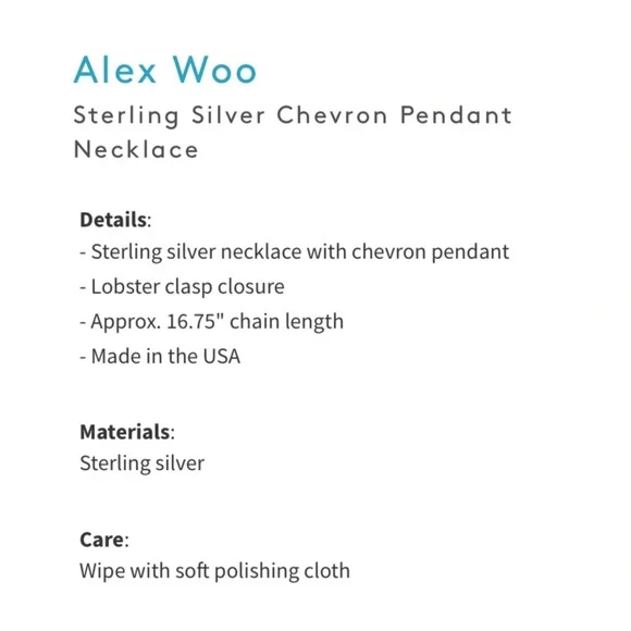 Alex Woo Sterling Silver Chevron Pendant Necklace